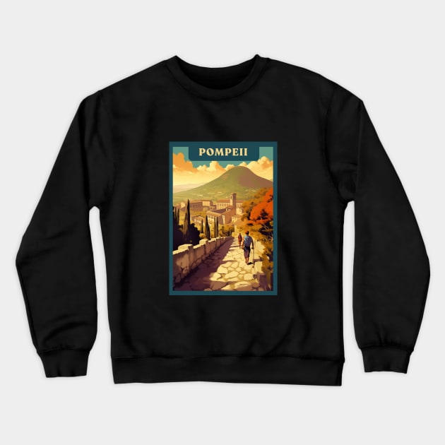 Pompeii Crewneck Sweatshirt by Retro Travel Design